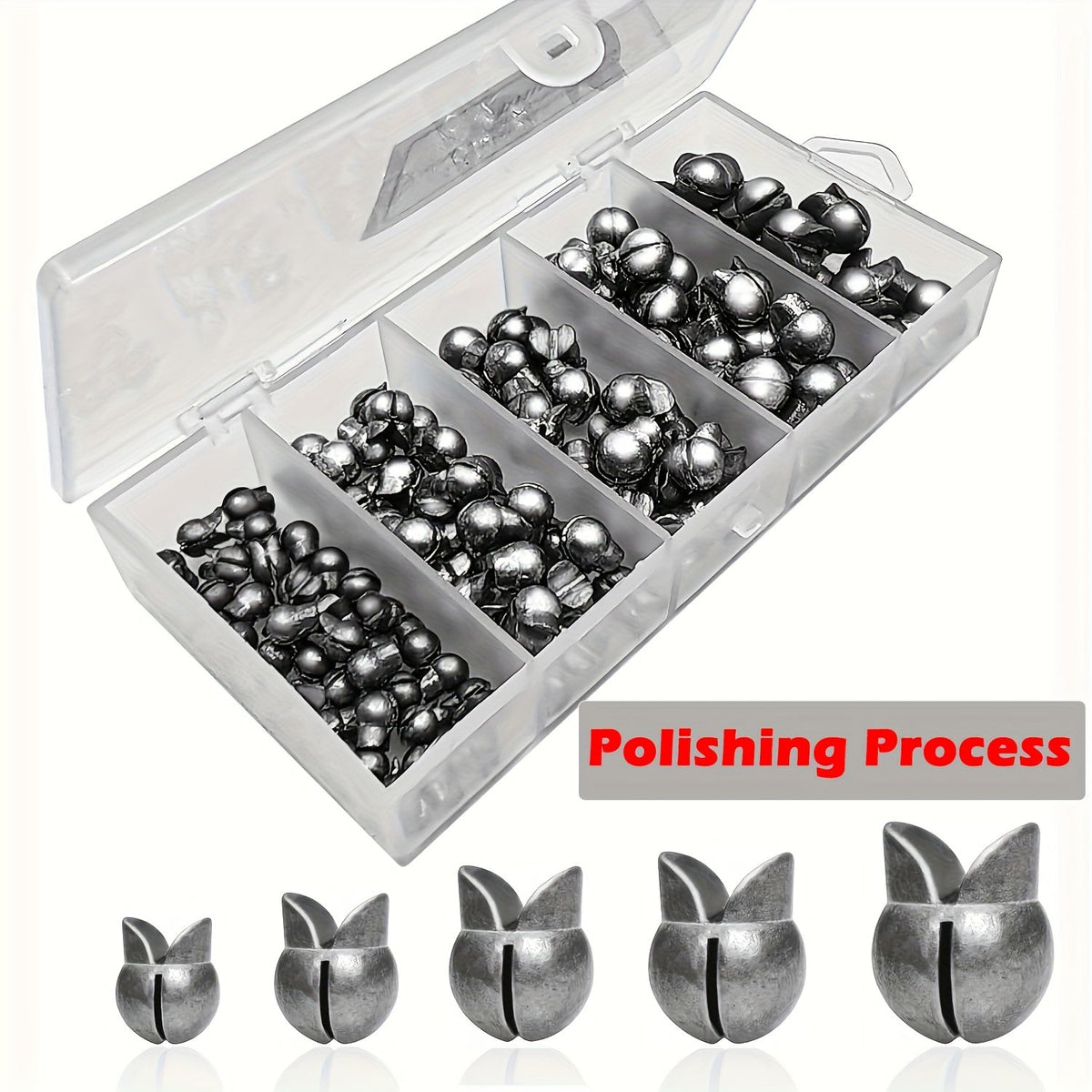 120 plombs fendus pour la pêche, poids ronds amovibles en 5 tailles, assortiment de plombs de qualité supérieure pour la pêche en eau douce et en mer (bar, truite, poisson-chat) - Indispensable pour la boîte à pêche