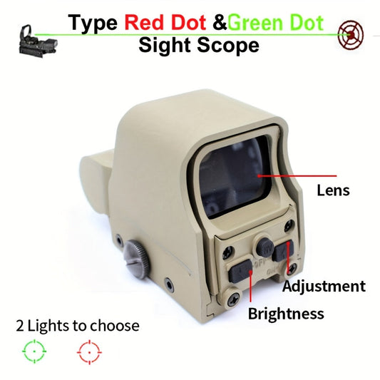 Viseur point rouge et vert, lunette tactique avec montage sur rail 20 mm – Lunette de visée à double illumination pour le tir sportif, la chasse et l'airsoft, finition marron, acquisition de cible précise