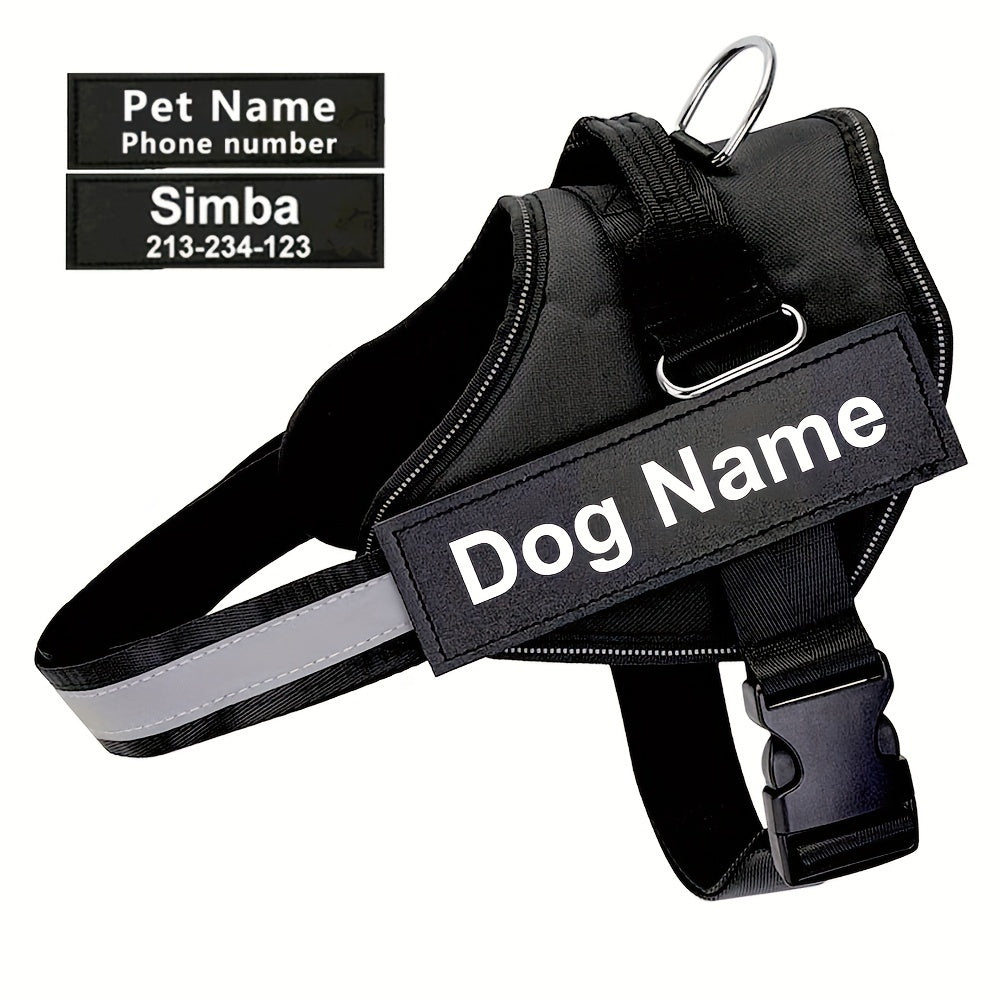 Harnais pour chien anti-traction personnalisé avec nom et numéro de téléphone – Gilet robuste anti-évasion pour le dressage et la promenade, tailles XS à XXL, 12 couleurs disponibles