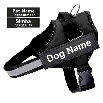 Harnais pour chien anti-traction personnalisé avec nom et numéro de téléphone – Gilet robuste anti-évasion pour le dressage et la promenade, tailles XS à XXL, 12 couleurs disponibles