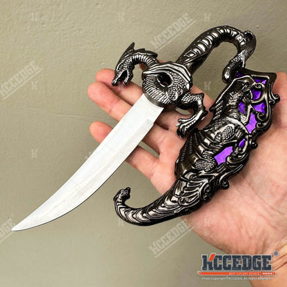 Couteau médiéval fantastique à lame fixe avec fourreau, 23 cm – Acier inoxydable 440 non tranchant, accessoire de cosplay, réplique historique, objet de décoration, 5 couleurs
