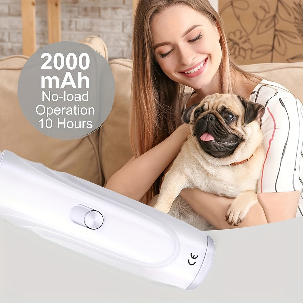 Lime à ongles électrique pour chiens et chats – Ponceuse à griffes silencieuse rechargeable par USB avec 2 vitesses et 3 tailles d'ouverture, outil de soin sécurisé à faible niveau sonore