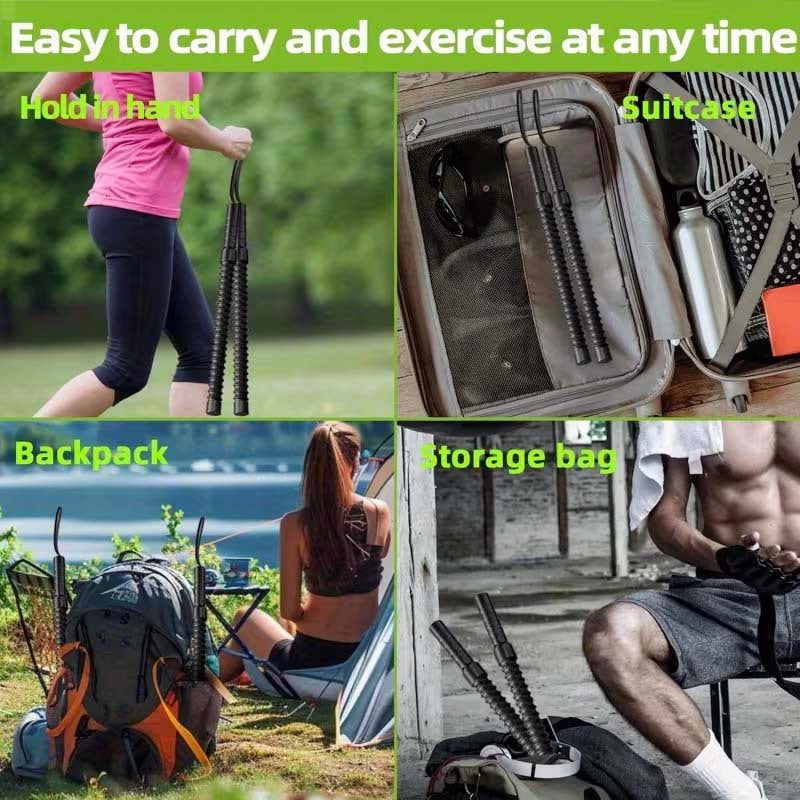 Lot de 2 cordes de combat sans corde – Cordes d'exercice lestées portables sans fil pour entraînement HIIT à domicile, cardio, corps complet, bras, épaules, abdominaux et jambes pour adultes et débutants