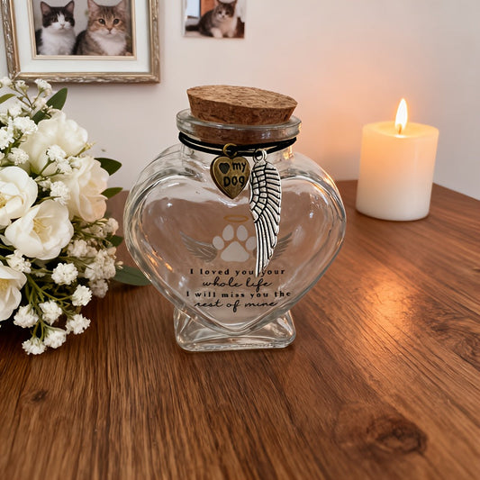 Fiole souvenir pour poils d’animaux – Fiole commémorative exclusive pour préserver les poils de votre chien ou chat, cadeau réconfortant et souvenir de deuil pour les propriétaires d’animaux