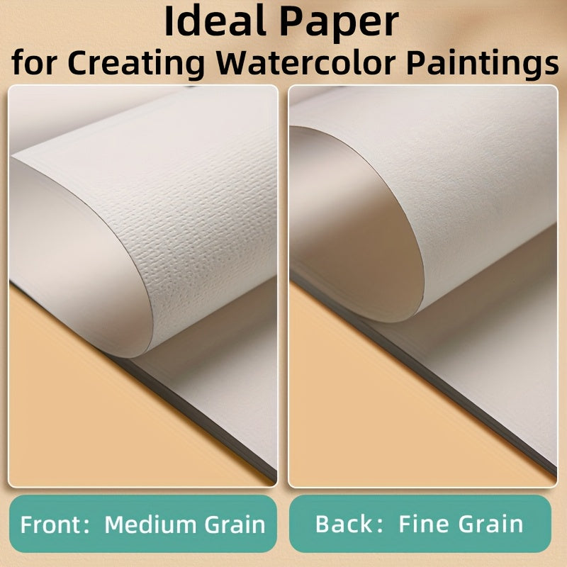 Papier aquarelle, 100 feuilles, format A4, 230 g/m² (110 lb), grain fin pressé à froid, papier artistique pour aquarelle, dessin, marqueurs, gouache, cadeau pour artistes, adultes et étudiants