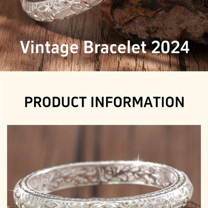 Bracelet jonc en argent pur S999 pour femme – Manchette fermée massive, bijou en argent fin de haute pureté, accessoire de mode élégant et brillant, cadeau idéal pour un anniversaire ou une fête.