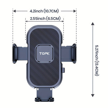 Car Phone Holder Air Vent Mount with Upgraded Metal Hook – Universal Fit for All Smartphones, 360° Rotation, Secure Grip Cell Phone Car Mount for iPhone, Samsung, Android & More, Easy One-Hand Installation