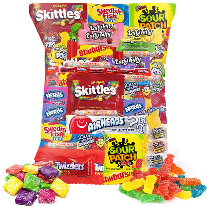 Assortiment de bonbons en vrac emballés individuellement – Mélange de bonbons pour fêtes, piñatas, sacs-surprises, Halloween, anniversaires et bols à friandises de bureau