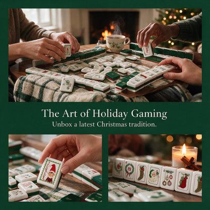 Jeu de mah-jong américain, 160 tuiles en acrylique de qualité supérieure avec motifs festifs – Jeu de société pour fêtes de Noël, Halloween, événements scolaires et réunions sociales