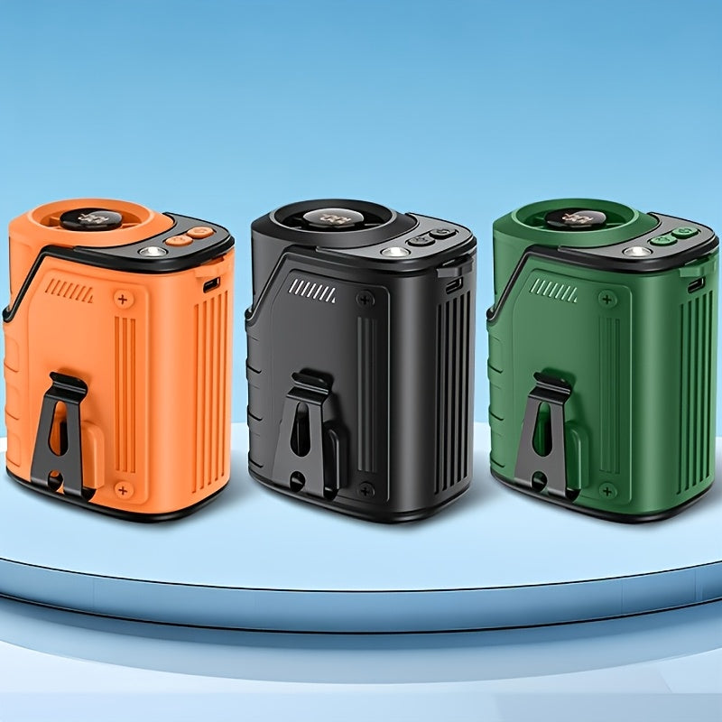 Ventilateur de taille 4-en-1 avec lampe torche, batterie externe et ventilateur de cou – Ventilateur de ceinture portable rechargeable pour l'extérieur, longue autonomie, 3 couleurs, disponible à l'unité et en lot de 2