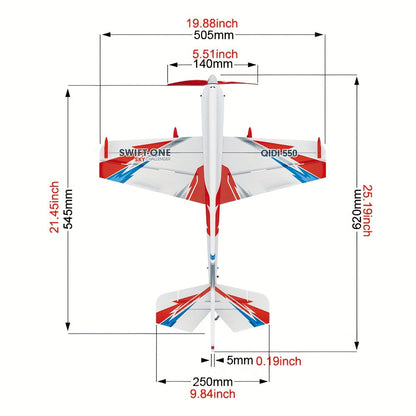 6CH RC Plane Brushless Motor Remote Control Aircraft One-Key Stunt Aerobatics RC Glider Airplane Toy for Beginners and Experienced Pilots with Two Batteries Included