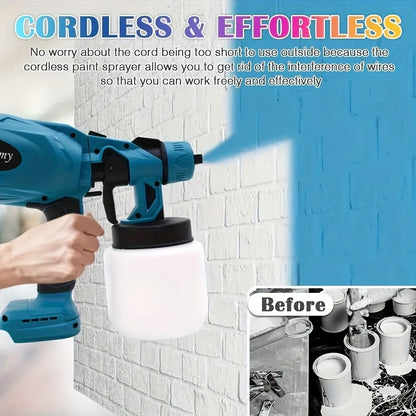 Pistolet à peinture électrique HVLP – Pistolet pulvérisateur airless avec 3 motifs, réservoir de 800 ml, nettoyage facile pour maison, meubles, placards, clôtures, murs, voitures et projets de bricolage
