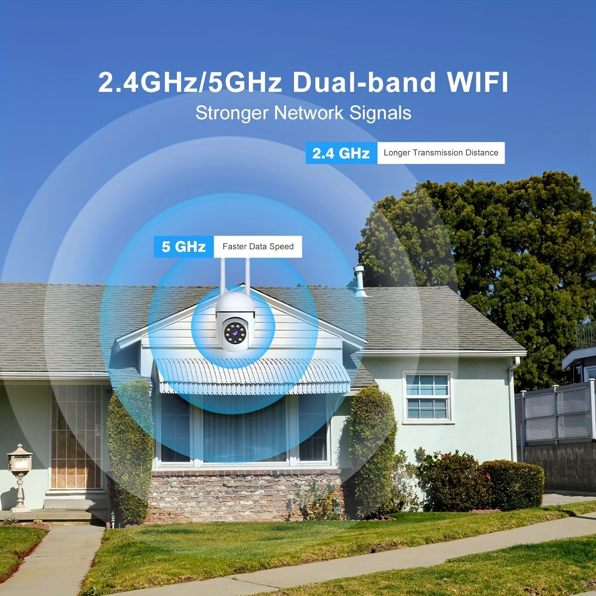 Lot de 2 caméras de sécurité WiFi 2K QHD PTZ panoramique 355° – Double bande 2,4 G/5 G, détection de mouvement par IA, vision nocturne couleur, audio bidirectionnel, stockage cloud et carte SD, babyphone, caméra de surveillance intérieure