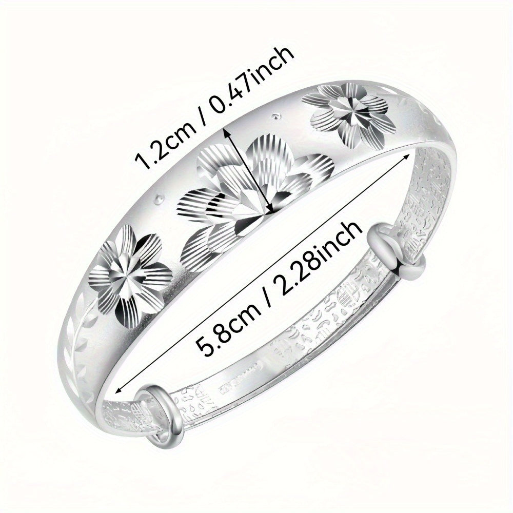 Bracelet ajustable coulissant pour femme en argent sterling 925 – Jonc élégant à fermoir coulissant en argent et or, cadeau idéal pour maman, la fête des mères, un anniversaire ou toute occasion spéciale
