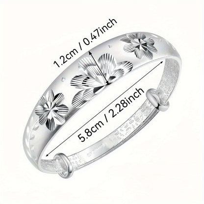 Bracelet ajustable coulissant pour femme en argent sterling 925 – Jonc élégant à fermoir coulissant en argent et or, cadeau idéal pour maman, la fête des mères, un anniversaire ou toute occasion spéciale