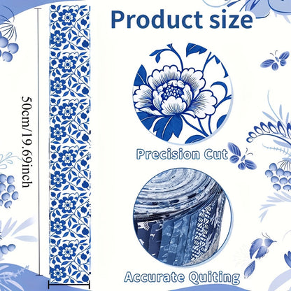 Lot de 40 bandes de tissu à quilter « Jelly Roll » style chinoiserie bleu et blanc - Tissu patchwork à motif floral en porcelaine prédécoupé pour le quilting, la couture et les loisirs créatifs, bandes de tissu en coton de 6,35 cm x 111,76 cm