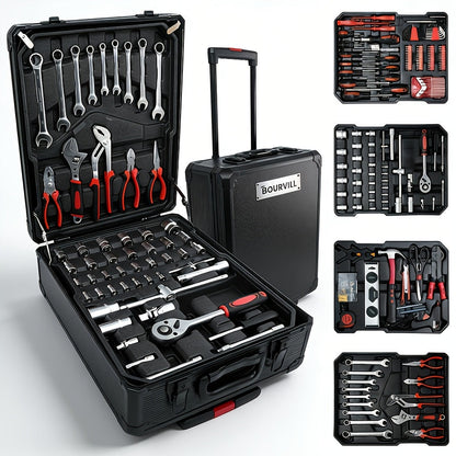 Ensemble d'outils professionnels de 52 pièces - Acier au chrome-vanadium, boîte à outils portable pour réparations domestiques et automobiles, kit d'outils à main multifonction pour passionnés et professionnels, cadeau idéal pour homme