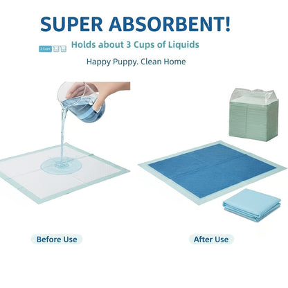 Alèses jetables pour chiens – Tapis d'apprentissage ultra-absorbants et épais avec fond étanche et contrôle des odeurs, tapis de propreté pour chiens et chats, essentiels pour l'apprentissage de la propreté à la maison et en voyage