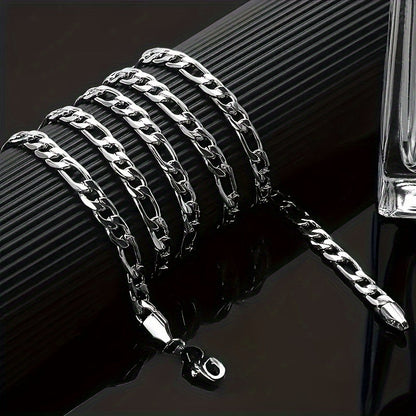 Ensemble collier et bracelet chaîne cubaine en acier inoxydable, 2 pièces – Bijoux unisexe style rétro Y2K pour hommes et femmes, chaîne à maillons cubains en acier 304L résistant au ternissement, disponible en tailles de 18 à 30 pouces