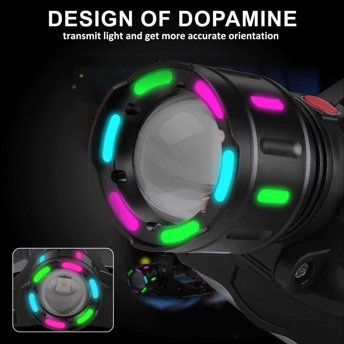 Lampe frontale LED rechargeable, 4 modes, focale réglable, inclinaison à 90°, feu arrière d'avertissement, pour le camping, la randonnée, l'aventure, les réparations d'urgence, lampe durable pour adultes