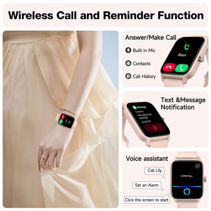 FAWEIO Smart Watch with Alexa & Wireless Calling – 1.8" HD Touchscreen, Fitness Tracker, 100+ Sports Modes, Compatible with iPhone & Android, for Women & Men