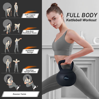 SOGES PVC Soft Kettlebell with Wide Non-Slip Handle – Iron Sand Filled Strength Training Kettlebell 10 to 30 lbs, Safe for Home Gym, Floor & Kids, Ideal for Women & Beginners, Swings Squats HIIT CrossFit