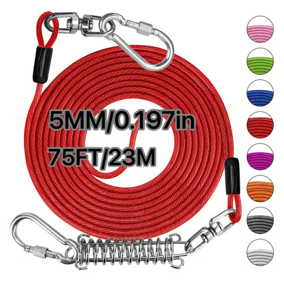 Laisse pour chien ultra-résistante de 1,8, 3, 4,5, 9, 15, 23 ou 30 mètres, câble d'attache d'entraînement pour grands chiens jusqu'à 225 kg, corde de course durable et résistante aux morsures pour le jardin