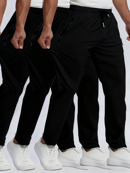 Pantalon de sport pour homme, lot de 3, léger, extensible, séchage rapide, pour course, escalade, activités en plein air – Vêtement de sport respirant multicolore pour l'été, S-XXXL