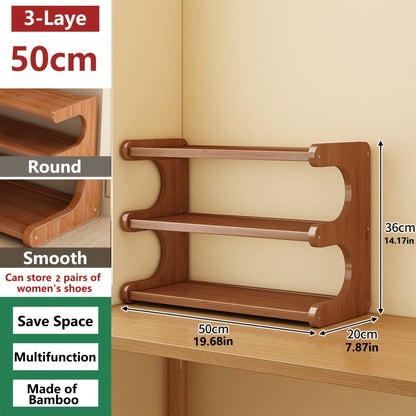 Meuble à chaussures 3/5/6 niveaux effet bois | Organisateur de rangement multi-niveaux gain de place | Étagère à chaussures sur pied facile à monter pour entrée, dortoir, placard ou chambre | Marron