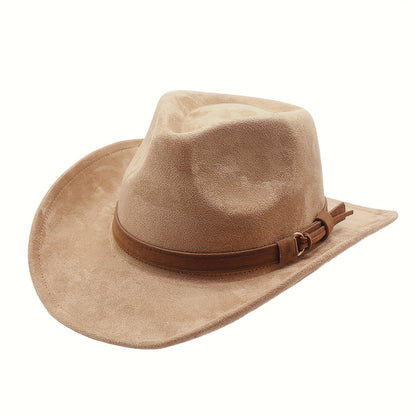 Chapeau de cowboy western rétro à large bord pour hommes et femmes – Chapeau unisexe style Fedora classique pour les voyages décontractés, la plage et les déguisements, disponible en 7 couleurs : marron, noir, kaki, beige, gris, blanc