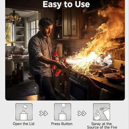 Portable Mini Fire Extinguisher for Home, Car, Kitchen & Boat – 4-in-1 Small Fire Stop with Mounting Bracket, 2-Pack & 4-Pack, Essential Fire Safety for Every Room & Vehicle