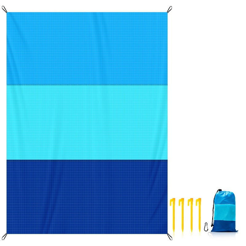 Grande couverture de plage anti-sable pour 4 à 7 personnes, 208 x 198 cm, tapis de pique-nique imperméable, léger et anti-sable pour la plage, le camping, la randonnée, les voyages et l'extérieur