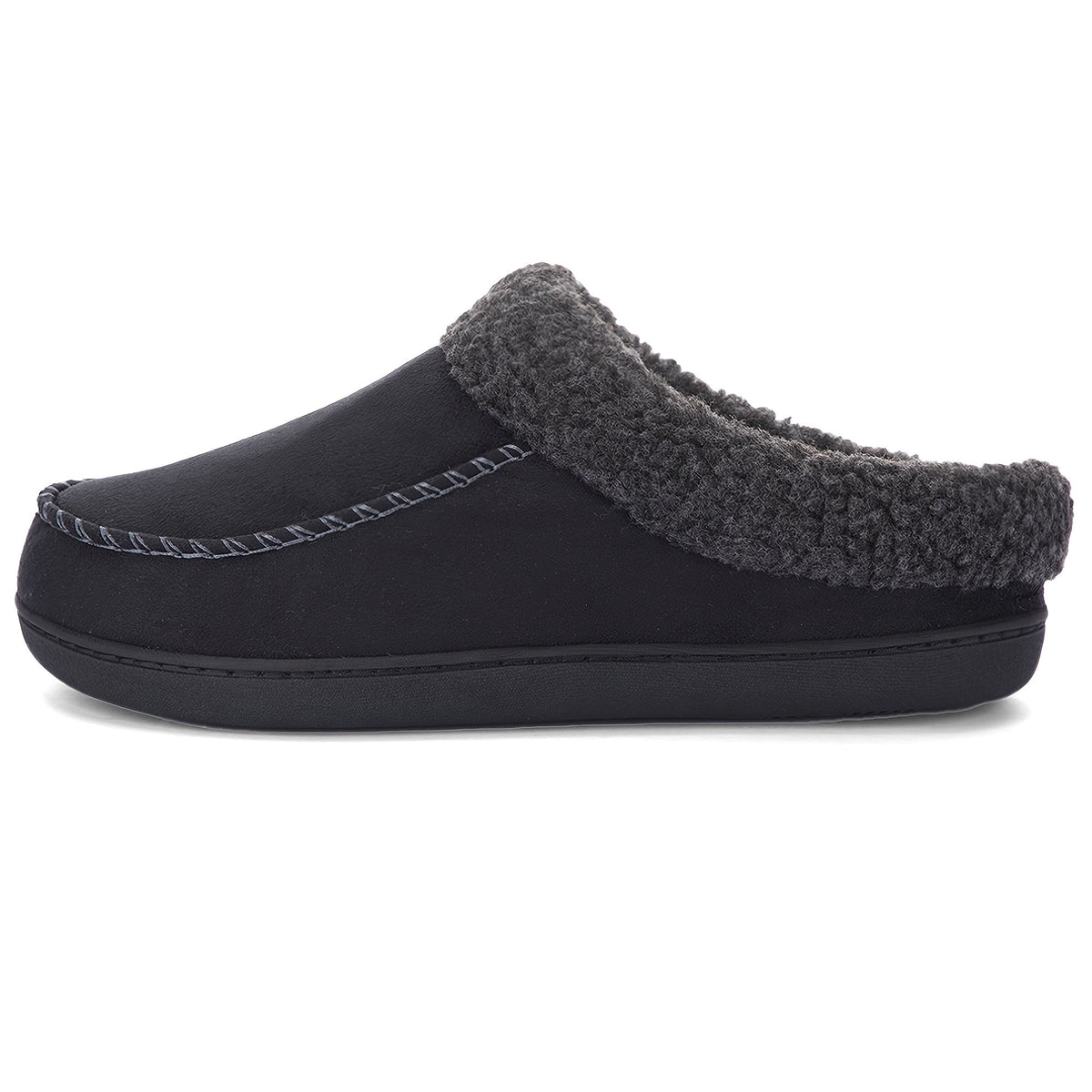 Mocassins pour homme à col en peau de mouton – Rembourrage en mousse à mémoire de forme, semelle antidérapante en TPR, doublure chaude, chaussures à enfiler pour l'intérieur et l'extérieur en toute saison – Brun café, chameau, noir (US 7–12)