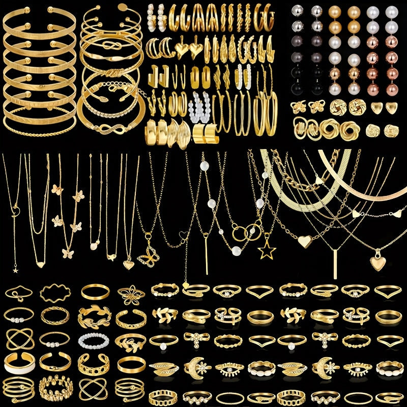 Parure de bijoux bohème pour femme 37-87 pièces – boucles d'oreilles, colliers, bagues et bracelets avec cœurs, torsades et papillons, style bohème minimaliste, ensemble multi-éléments pour le quotidien, les fêtes et les vacances
