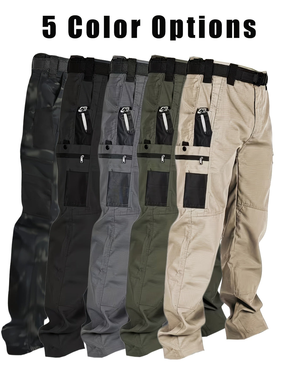 Pantalon cargo tactique pour homme, séchage rapide, léger, multi-poches, pour randonnée, plein air, travail, S-XXXL, noir, gris, vert, marron, coupe droite, pantalon utilitaire