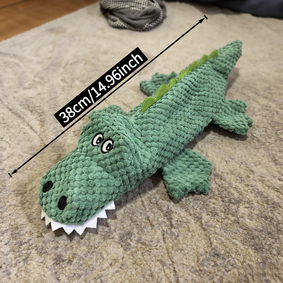 Crocodile Squeaky Plush Dog Toy with Crinkle Paper & BB Sound - Unstuffed Chew-Resistant Dog Toy for Small to Medium Dogs, 4 Colors, Anti-Boredom Interactive Pet Toy, Dog Birthday & Holiday Gift