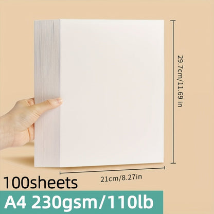 Papier aquarelle, 100 feuilles, format A4, 230 g/m² (110 lb), grain fin pressé à froid, papier artistique pour aquarelle, dessin, marqueurs, gouache, cadeau pour artistes, adultes et étudiants