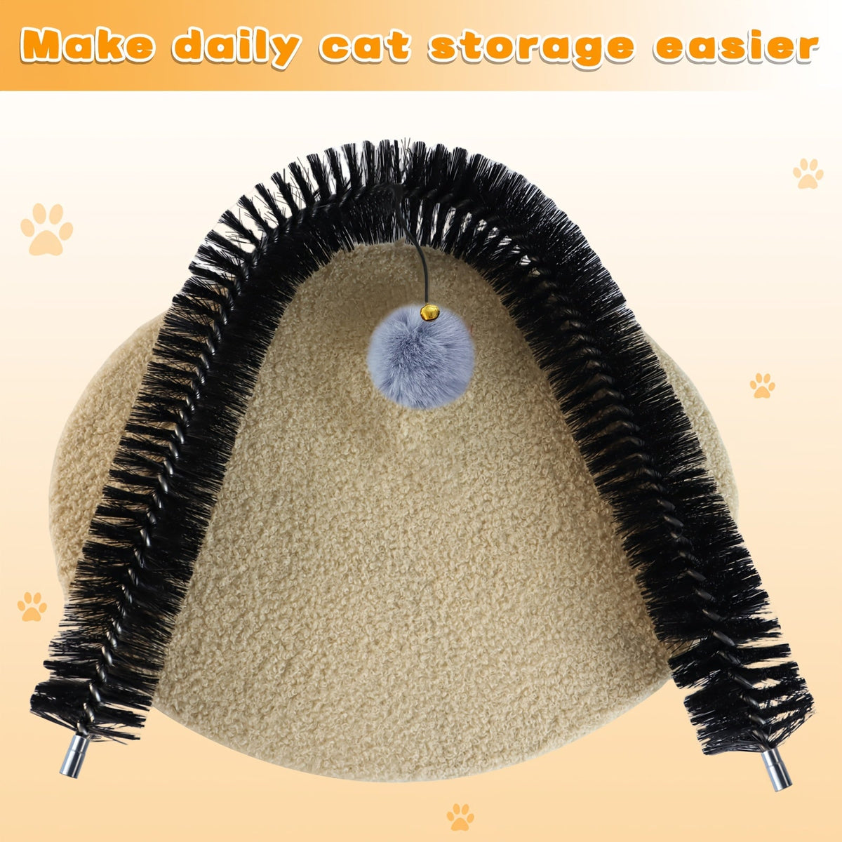 Arche de toilettage pour chat avec griffoir – Brosse de massage interactive pour chats d'intérieur, aide à la mue et soulagement du stress