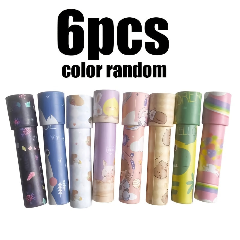 Lot de 6, 12, 18 kaléidoscopes magiques rotatifs pour enfants, cadeaux d'anniversaire, prix de classe, récompenses de carnaval, remplissage de pochettes-surprises, motifs aléatoires