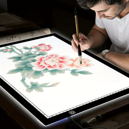 Tablette lumineuse LED A2 A3 A4 à luminosité réglable, double bande LED, table lumineuse pour diamond painting, croquis, dessin et art