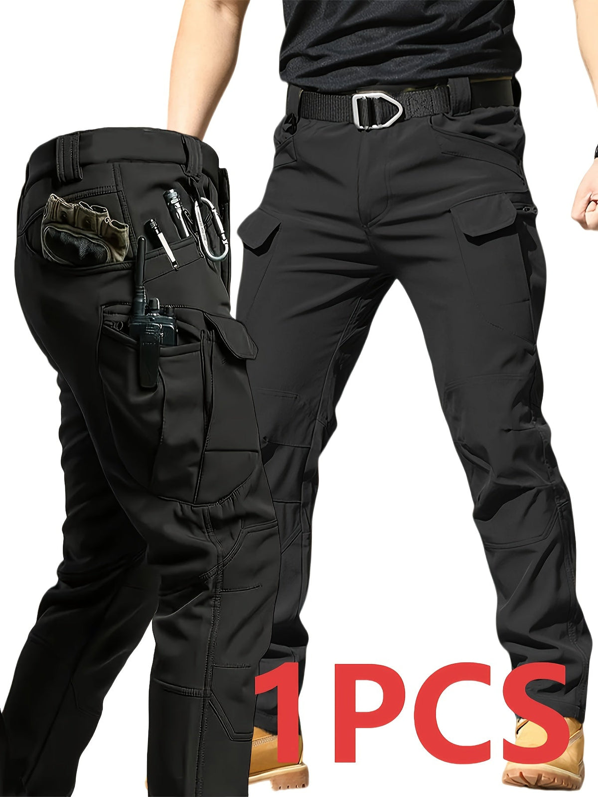 Pantalon cargo tactique léger à séchage rapide pour homme – Pantalon de randonnée respirant multi-poches avec ceinture, coupe décontractée pour travail en extérieur, toutes saisons, résistant à l'usure – M à XXXL, Noir / Gris / Kaki