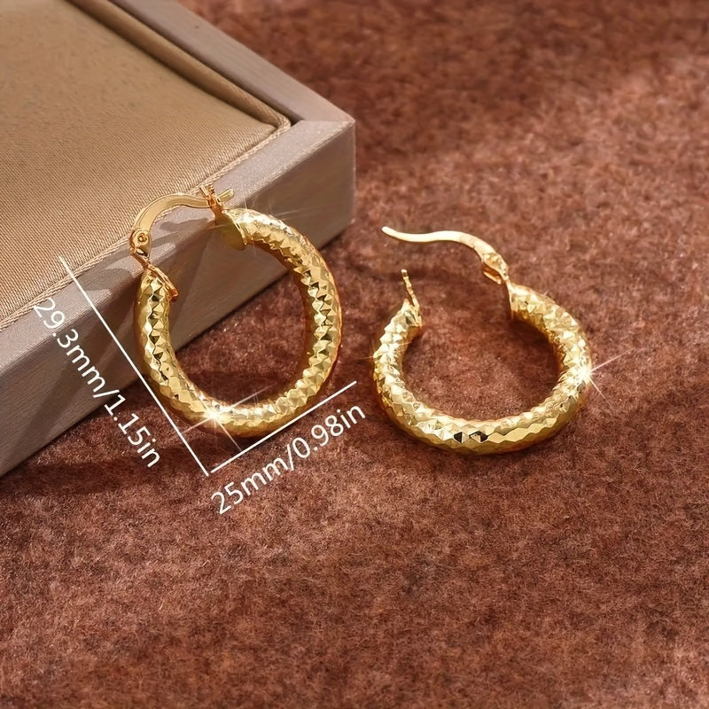 Boucles d'oreilles créoles torsadées plaquées or 14 carats pour femmes – Créoles rondes bohèmes vintage, cuivre sans nickel, parfaites pour un usage quotidien, un mariage, une fête, un anniversaire ou comme cadeau de Noël