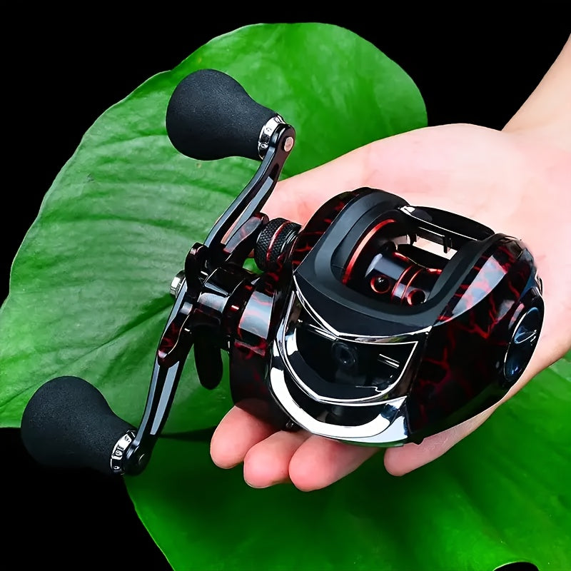 Moulinet Baitcasting 18+1BB haute vitesse, double système de freinage – Frein max 20LB, acier inoxydable, poignée ergonomique, droitier & gaucher, moulinet pour pêche au bar et à la carpe en eau douce et en mer
