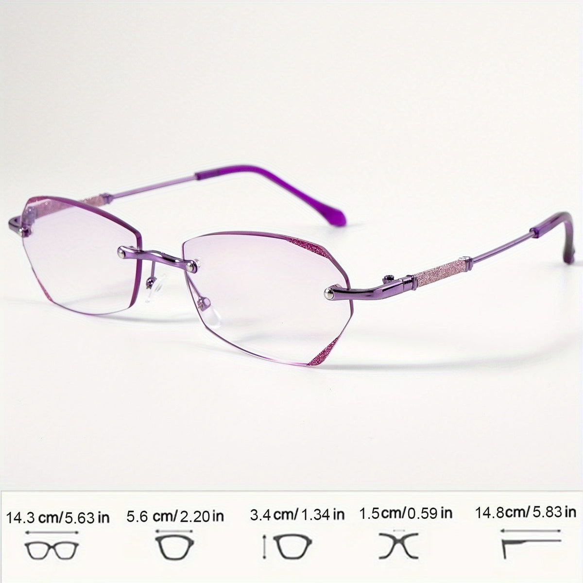 Lot de 3 lunettes de lecture sans monture pour femmes avec bords incrustés de diamants, verres anti-reflets, monture légère en PC, dioptries de +1,0 à +4,0, pour téléphones, ordinateurs, livres, cadeau de Noël