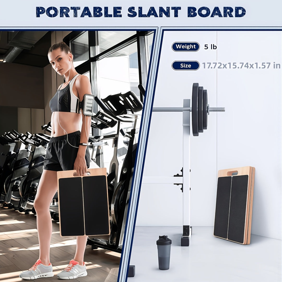 Planche inclinée réglable en bois pour étirement des mollets – Support incliné antidérapant pour squats, mobilité de la cheville et du pied, étirement des talons, kinésithérapie et équilibre