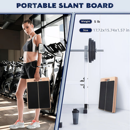 Planche inclinée réglable en bois pour étirement des mollets – Support incliné antidérapant pour squats, mobilité de la cheville et du pied, étirement des talons, kinésithérapie et équilibre