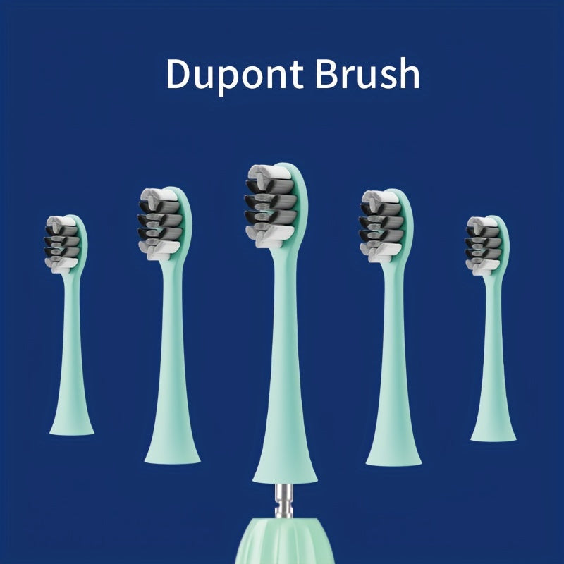 Sonic Electric Toothbrush IPX8 Waterproof USB Rechargeable with 5 Replacement Brush Heads Smart Timer Metal Shaft for Adults Men Women Couple Style Rechargeable Oral Care
