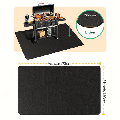 Tapis de barbecue et protection pour brasero – Protection de terrasse ignifugée et résistante à la chaleur double face, imperméable et résistante à l'huile, facile à nettoyer, 7 tailles pour barbecues d'extérieur, cheminées, braseros et fumoirs