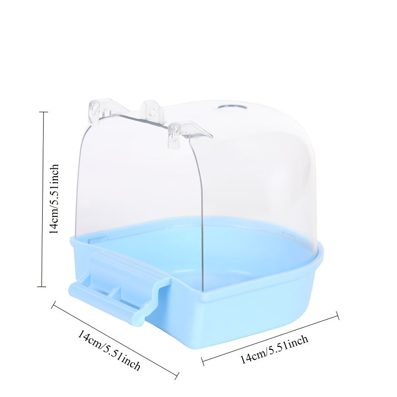 Baignoire pour oiseaux perroquets, transparente, anti-éclaboussures, en polypropylène durable avec poignées pour perruches, calopsittes, inséparables et perruches ondulées – Bassin de bain pour oiseaux facile à nettoyer et portable