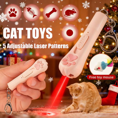 Jouet interactif 7-en-1 pour chat, rechargeable par USB – 7 modes de jeu pour chats et chiens d'intérieur, jouet d'exercice pour la chasse, souris bonus incluse, cadeau idéal pour Noël et les anniversaires des animaux de compagnie